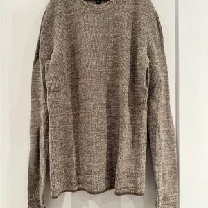 Men's Brown and White Knit Sweater